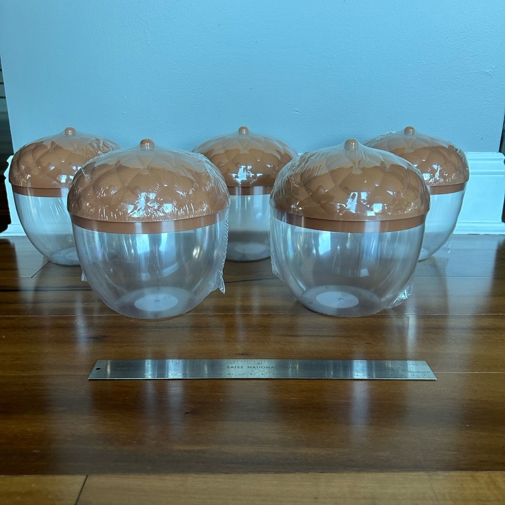 Lot of 5 Plastic Acorn Containers